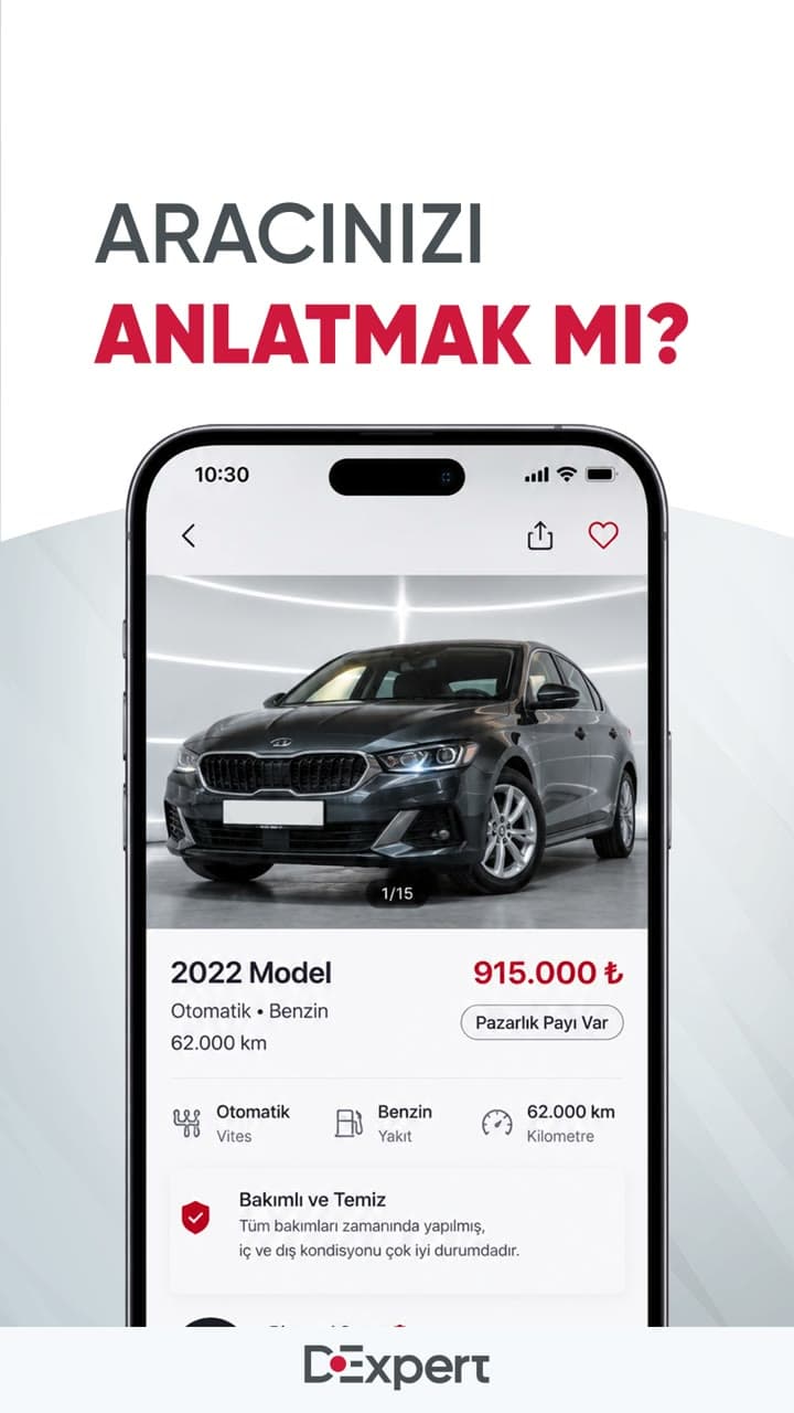 İkinci el araç satışında sözlü açıklama yerine ekspertiz raporunun güvenini anlatan D Expert videosu