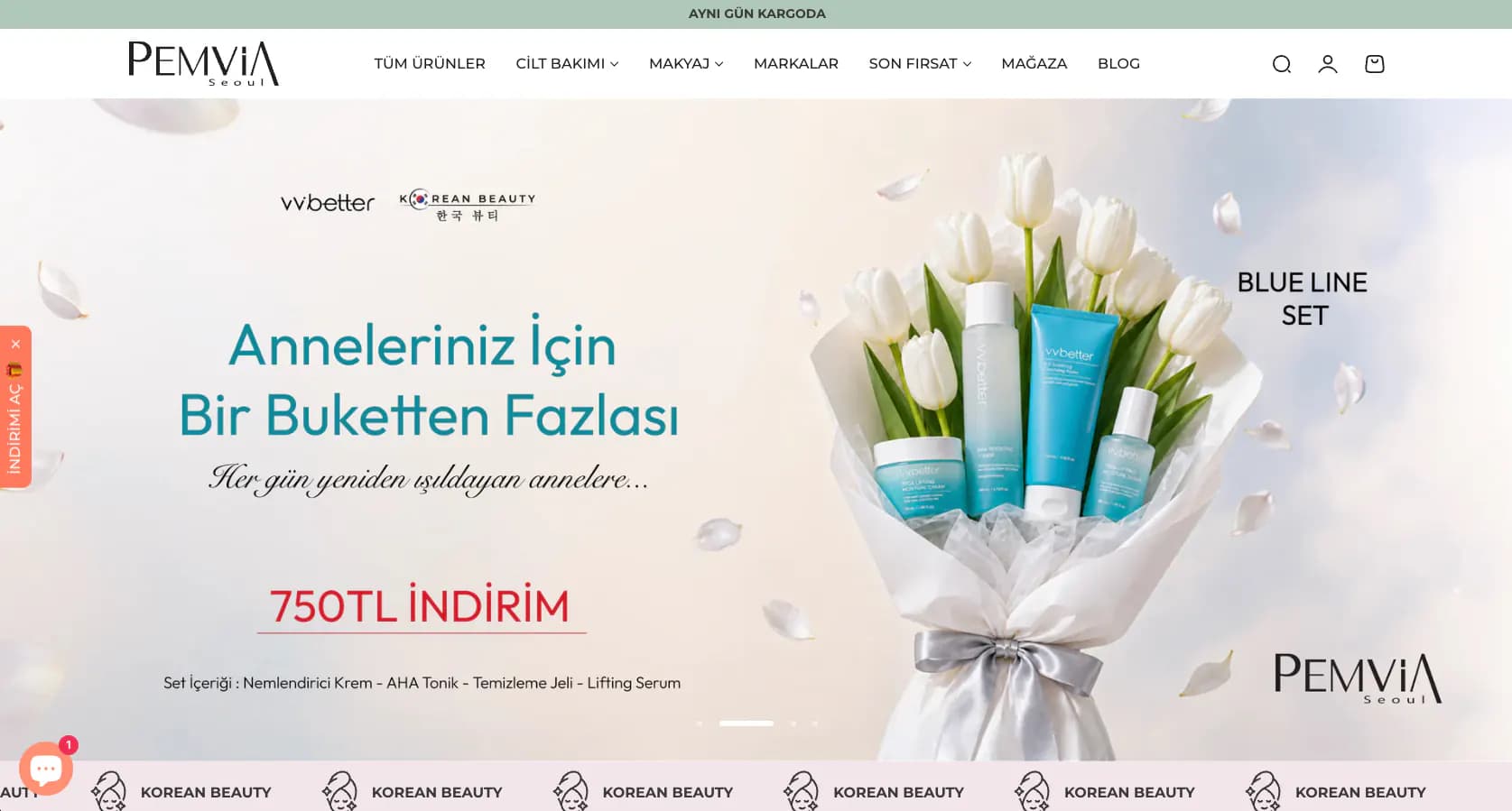 Pemvia Seoul ikas store desktop home page