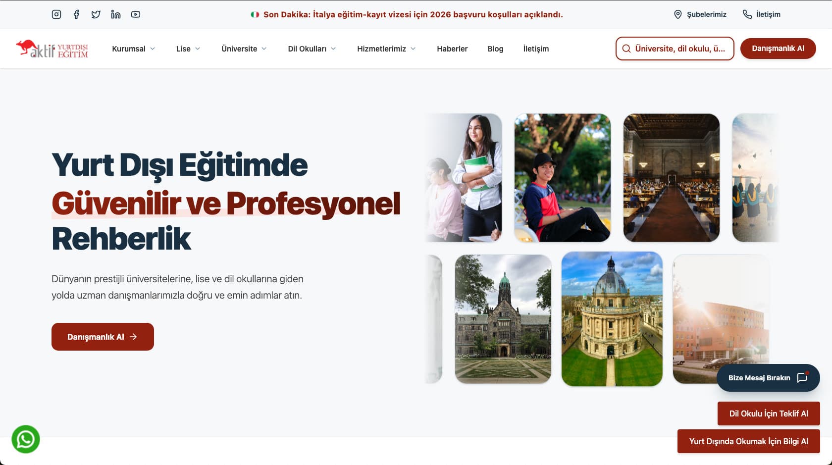 AktifEdu corporate website home page